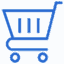 Blaues Icon für E-Commerce